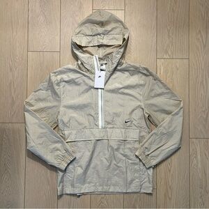 Nike Track Windbreaker Jacket Front Zip Pocket Cream Colour Size Small